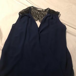 Beautiful blue & black lace top
